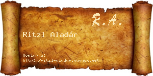 Ritzl Aladár névjegykártya
